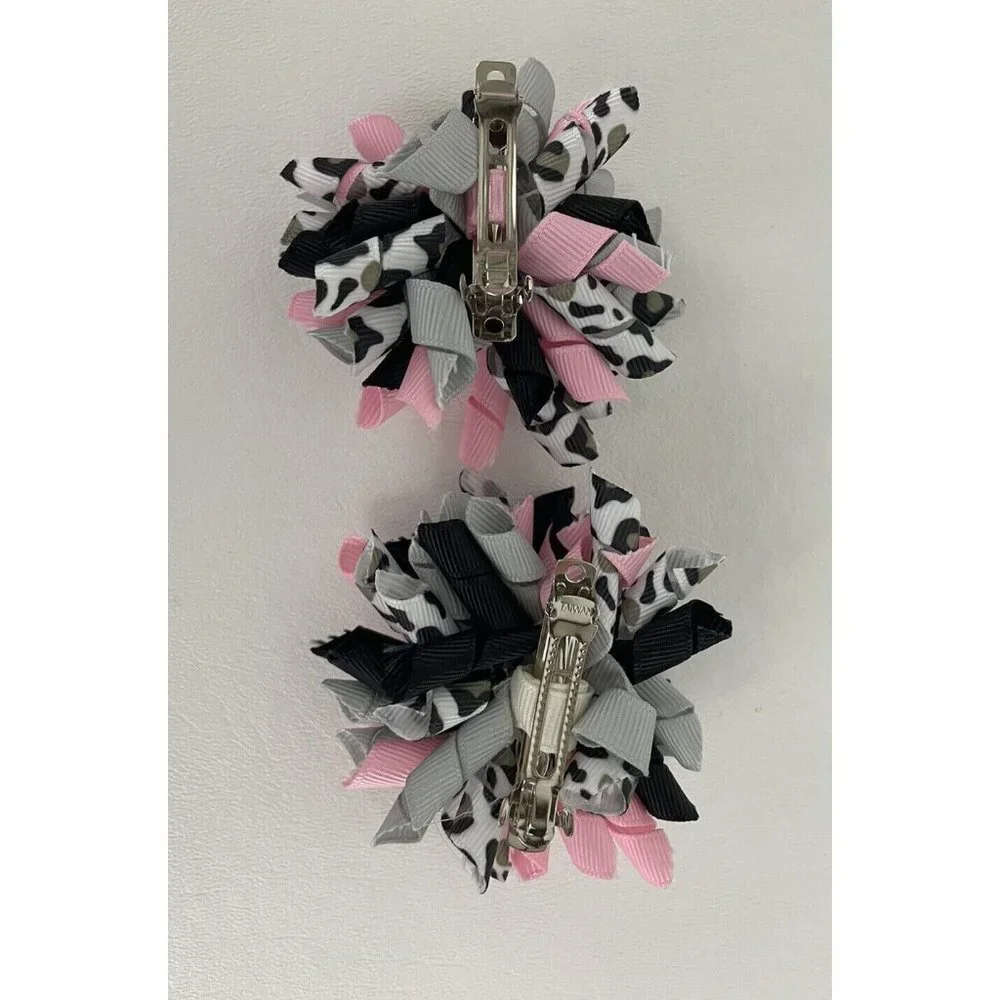 Girls Sz 2 3 4 Set Pink Zebra Print Necklace Barrettes Leg Covers 3 Pc Lot New